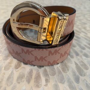Michael Kors Women's MK Logo Twist Reversible Waist Belt 39.5”